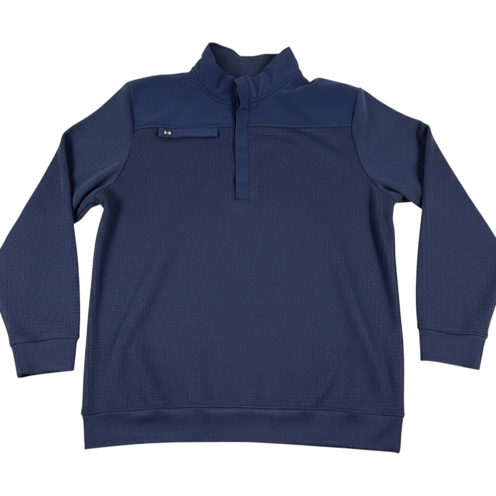 Under Armour Storm Golf Mens 2XL Navy Blue 1/4 Zip Textured Pullover Jacket